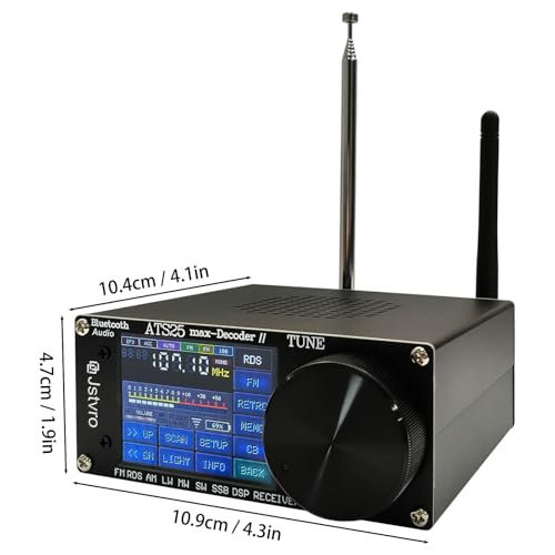 Receptor radio SI4732 ATS-25MAX Decoder II con pantalla táctil 2.4" y batería 4000mAh miniatura 3