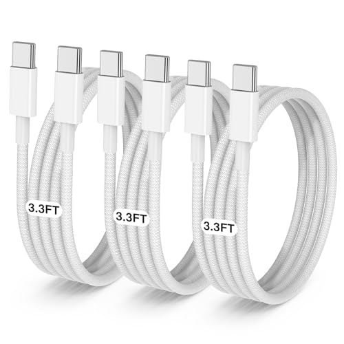 Image of LOFPYE 3-Pack Grey 3.3FT 60W USB C to USB C Cable, Type C Fast Charging Cable for iPhone Air 17 16e 16 15 Pro Plus Pro Max,for Galaxy S25 /S24, for iPad Pro /Air /mini, for MacBook Pro /Air and More