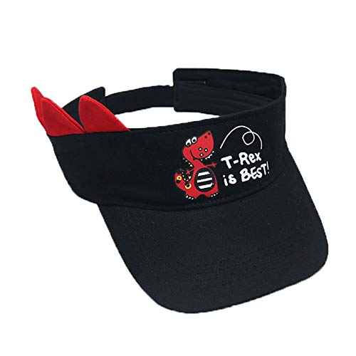 Baby Boy Girls Kids Summer Sun Hat Baseball Cap Cartoon Dinosaur Sunhat Visor Sun Protection Cotton Beret Headwear (Black, 1-4Y)