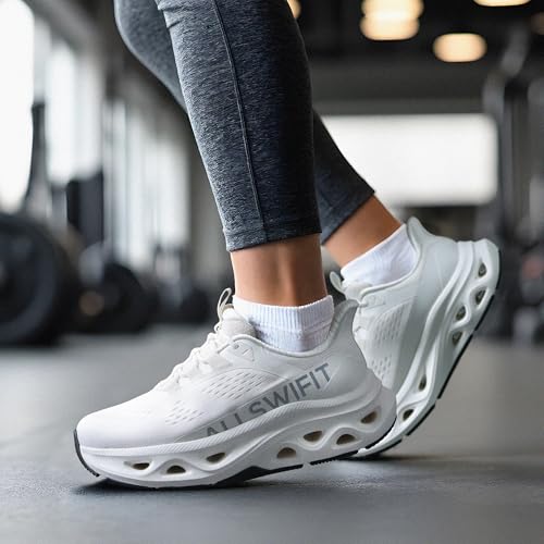 ALLSWIFIT Women's Slip On Cushioned Walking Fashion Sneaker,White,11 - image 3
