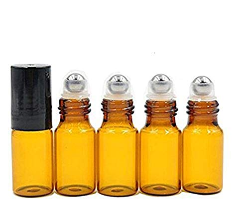 24 piezas de 5 ml de vidrio de color ámbar recargables Botellas...