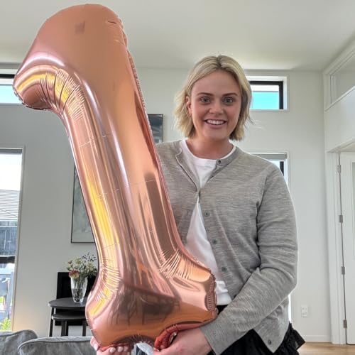 Image of Rose Gold Number 8 Balloon 40 Inch, 8th Birthday Party Decorations, Giant 8 Foil Balloon for Party Supplies