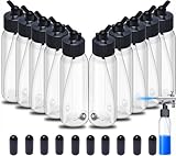 Ketofa 10pcs Airbrush Siphon Feed Jar, 1.07 Ounce(30CC) Plastic Airbrush Bottles Jars, Plastic Bottles Jars Lid Adapter Dual-Action Siphon Feed Accessories with 10x Rubber Caps