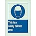 Brady 90722, 10" x 14" B-401 BradyGlo This is Asafety Helmet Area Sign, Blue on Glow, Pack of 4 pcs