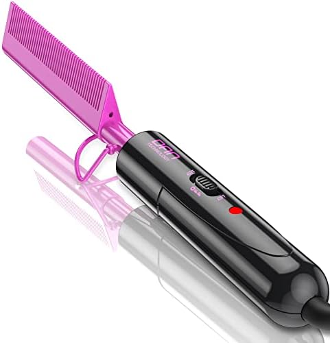 DAN Technology Dual Voltage Ceramic Pressing Comb - 450°F Fast Heating Mini Straightener for Lace Front Wigs and Black Women's Hair