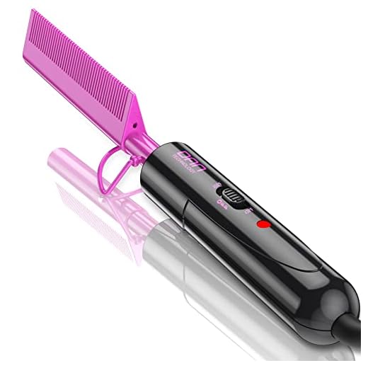 DAN Technology mini hot comb,Dual voltage pressing comb,450℉ heat comb hair straightener,Fast heating plug in hot comb,ceramic hot comb electric for wigs,electric straightening comb for black hair