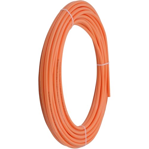 SharkBite 3/8 Inch x 100 Feet Orange PEX Pipe, Made in the USA, Oxygen Barrier Flexible Water Tubing for Radiant and Hydronic Heating, U855O100