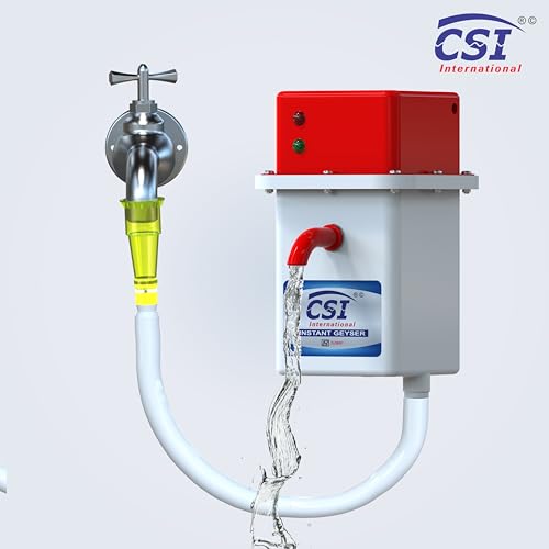 Image of CSI INTERNATIONAL Instant Water Geyser 1 L Potable water heater, Auto Cut Off Feature with 1 Year Warranty, For Home, Office, Restaurant etc, Geyser Made of First Class Abs Plastic (white-red)