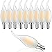 Suncan 10er-Pack 4W Dimmbar LED Lampe in Kerzenform mit E14 Fassung, LED Filament Kerze Birne Windstoß Matt Warmweiß 2700K,Energieklasse F