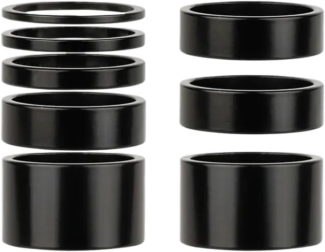 Aluminum Spacer 1-1/8" 28.6mm Bicycle Front Fork Standpipe Stem Alloy Washer Multi-Size Height Handlebar Rise-up Adjust for Bikes(28.6 H80mm P8)