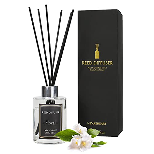 NEVAEHEART Reed Diffuser, Floral Scented Reed Diffuser Set, 4.0 oz (120ml), Oil Diffuser Sticks, Home Fragrance Products, Fragrance Diffuser