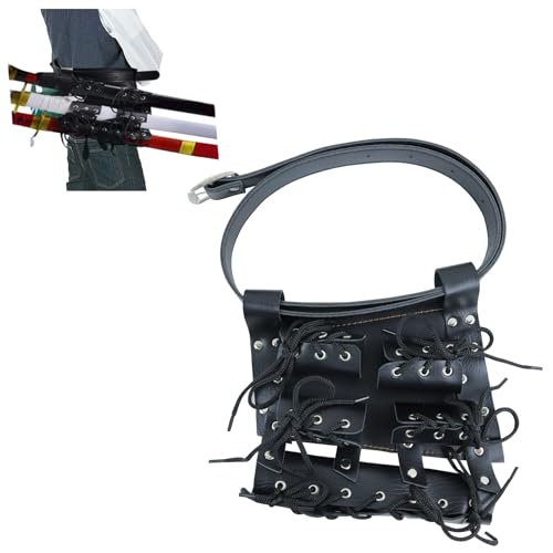 Correa ajustable y funda de transporte Katana de piel negra para disfraz de anime