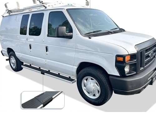 Estribos Tuxtreme 6 pulgadas acero inoxidable plata Ford Econoline miniatura 2