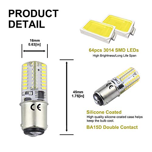 Bonlux 2-Pack Ba15d LED lampadina 12V bianco