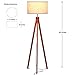 Brightech Eden Tripod Floor Lamp, Dimmable Standing Lamp with Solid Wood Legs for Bedroom Reading, Tall Tree Lamp for Offices, Modern LED Lamp for Living Rooms, Great Living Room Decor - Havana Brown