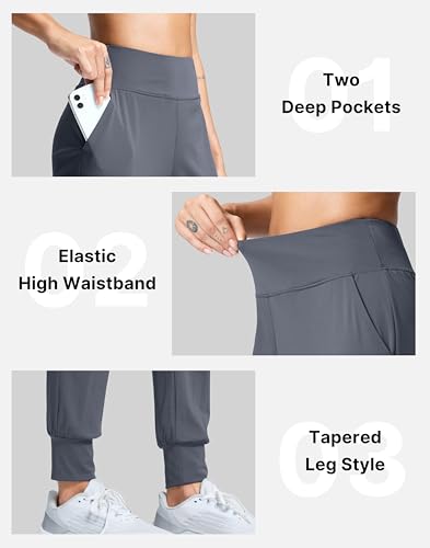 Image of SANTINY Women's Joggers Pants with Pockets Lightweight High Waisted Athletic Gym Workout Pants for Women Yoga Travel