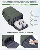 Handgepäck Rucksack 40x30x20 für Ryanair Klein Reiserucksack Wasserdichter Unter Dem Sitz Rucksack Flugzeuge Reisetasche Weekendertasche Wanderrucksack Lässiger Tagesrucksack,B2-Armeegrün – Ansicht 3