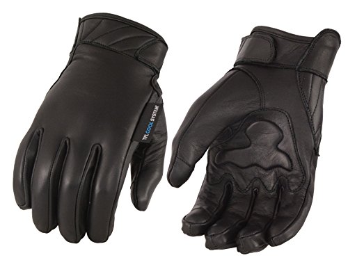 Milwaukee Leather Men's Leather Gloves with Cool Tec Technology(Black, Large), 1 Pack