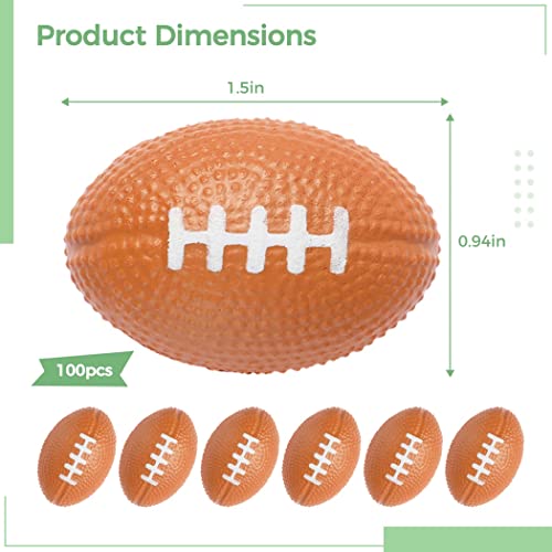 100 Pcs Mini Foam Football, Tiny Foam Sports Balls for Stress Relief, School Rewards, Party Supplies, Ball Games, Small Stress Balls, Soft PU Foam, Classic Football Shape, Easy to Carry - Image 5