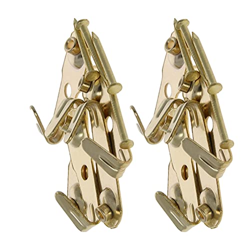 Image of Picture Hangers 0.8mm Thick Picture Hooks with Nails Professional Picture Hanging Kit, for Office Pictures Clock House Decoration Wall Mounting Brass Tone 10pcs