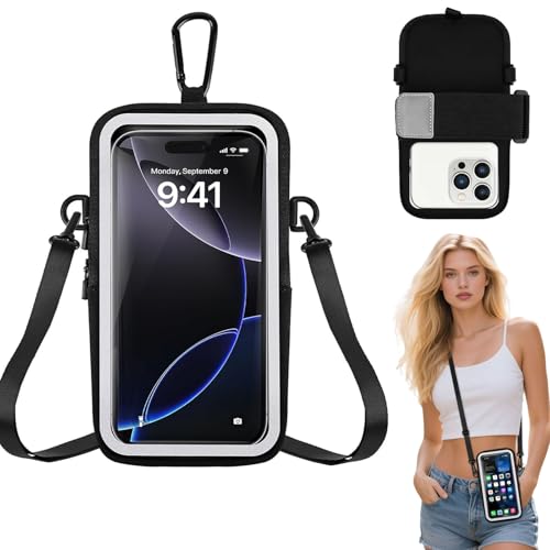 Guzack Running Armband Phone Holder, Multi-purpose Crossbody Phone Bag Sweatproof Phone Pouch for Women/Men Sports Walking Jogging Armband for iPhone16 15 14 13 12 Pro Max Samsung Galaxy Up to 6.9