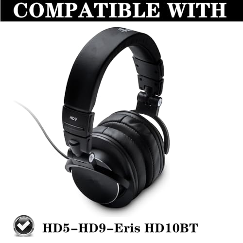 Cooling Gel Earpads para Auriculares PreSonus HD5/HD9/Eris HD10BT | Almohadillas de Repuesto con Tela de Malla y Espuma de Alta Densidad para Cancelación de Ruido, Mayor Grosor-Negro miniatura 2