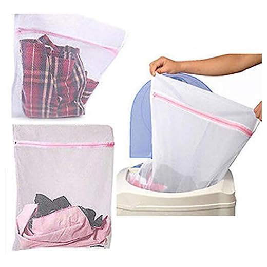 Saco Para Lavar Roupa Delicada na Máquina Kit com 3 Unidades 60x50cm Grande