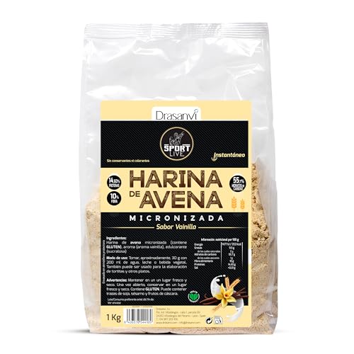 SPORT LIVE HARINA DE AVENA by DRASANVI - VEGANO - Sabor VAINILLA - 1kg