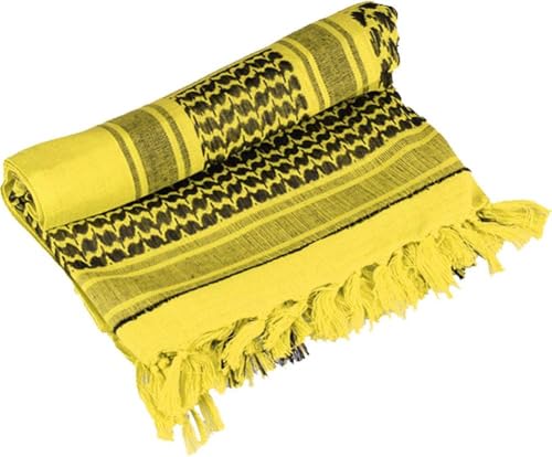 Image of Cotton Shemagh Keffiyeh Scarf - Lightweight Tactical Desert Head Neck Wrap, Sun Protection Outdoor Scarf for Summer Hiking