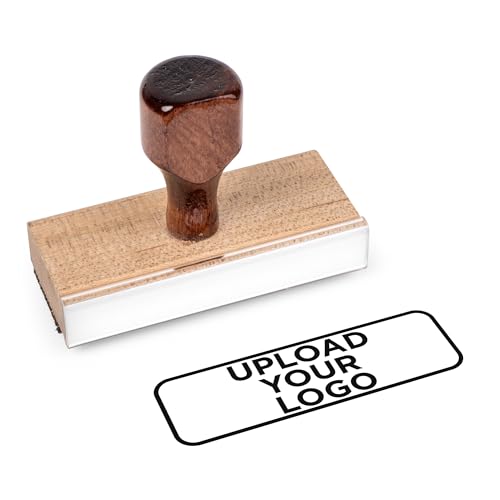 904 Custom Rubber Stamp, Wood Handle - Personalized Logo Stamp - 1" x 3"