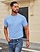 COOFANDY Mens Casual T Shirts Short Sleeve Cotton Tee Shirts Daily Wear T-Shirt Breathable Light Blue