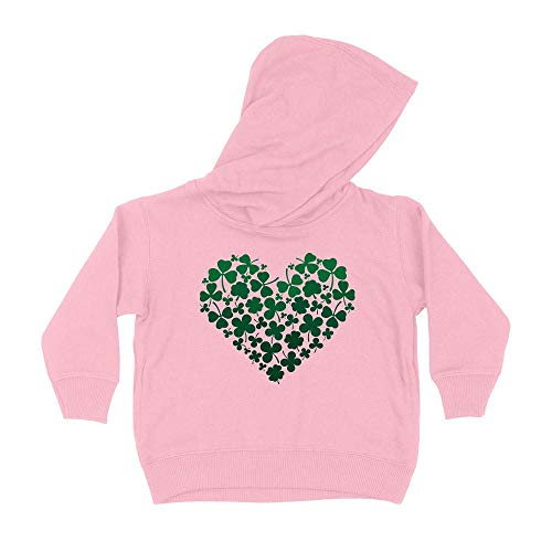 Heart of Clovers St. Patrick's Day Kids Hoodie Sweatshirt Toddler 2T Light Pink