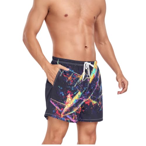 Traje de baño de secado rápido hombre pantalones cortos playa aviones coloridos 5