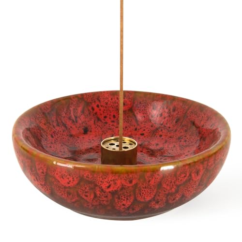Incense Holder, Ceramic Incense Holder for Sticks with 9 Incense Holes, Handmade Incense Burner Ideal for Incense Burning, Decoration. Easily Grab All Incense Ash