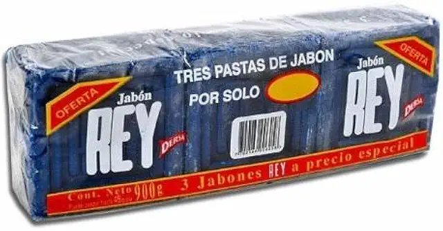 Jabón Rey - Paquete de 3 (900g) de Jabón Azul y Blanco para Lavandería y Limpieza