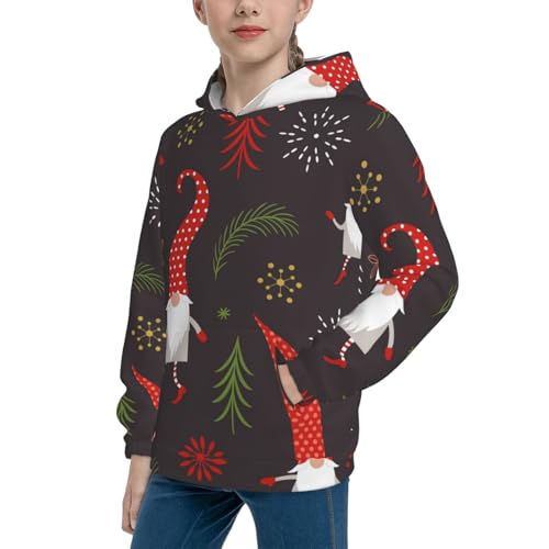 Cute Christmas Gnomes Kid Hoodies Boys Sweatshirts Girls Pullover with Pocket2