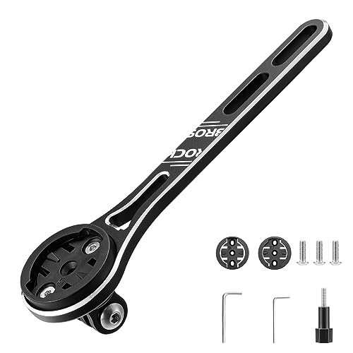 ROCKBROS Bike Computer Mount, Out Front Aluminum Bicycle Computer Mount for Road Bikes Aero Integrated Handlebar Compatible with Garmin, Wahoo, Bryton and GoPro