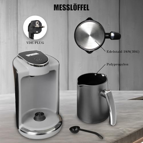APOXCON Automatische Elektrische Türkische Kaffeemaschine für 4 Tassen – 400W Edelstahl-Heizplatte mit Trockenkochschutz (250 ml)​