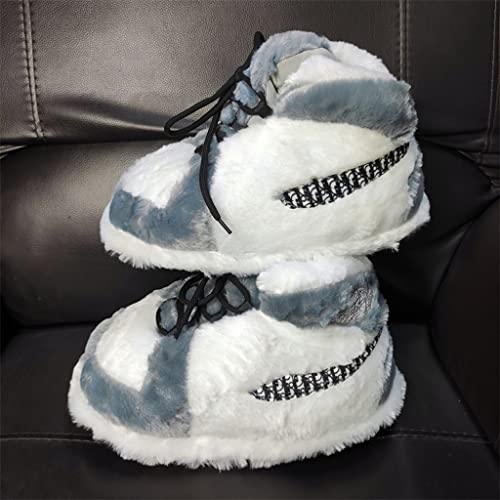 Cozy Kicks,Warm Sneakers Slippers Men And Women One Size Fits All,High Top Sneaker Slippers Unisex2