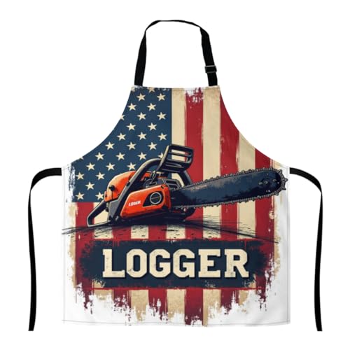 Logger Chainsaw Apron with Flag, Adjustable, 2 Pockets