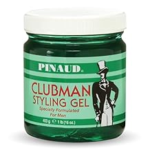 Clubman Pinaud Hair Styling Gel - Regular Hold & High Shine Hair Gel for Men, Alcohol-Free Formula, Mens Grooming, 16 oz
