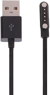 SMART TOUCH Charging Cable for Smart Watch Models: GT88, GT68, KW08, KW18, KW88, KW98, KW99, KW28, FS08, GV68 & KW06. A 4 Pin Magnetic Suction USB Charging Cable for Smartwatches (Black - 2 Pack)
