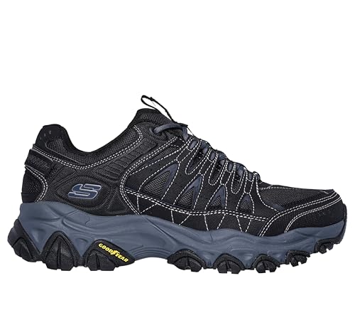Skechers Burn M.Fit 2.0 Mens Outdoor Trail Sneakers Oxford, Black/Charcoal, 9.5