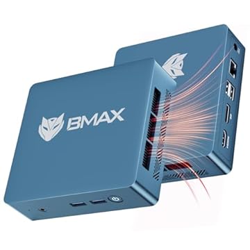 BMAX Ufficio Mini PC Win 11 Pro Intel 5205U (supera N4000, fino a 1,9 GHz), 8 GB DDR4 256 GB NVMe SSD, Mini computer desktop espandibile fino a 64 GB DDR4/2 TB SSD, DP HDMI 4K, WiFi/BT/RJ45