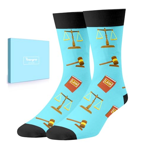 HAPPYPOP Lawyer Socks for Men - Lawyer & Law School Gifts for Student, Attorney Gift, Law Socks