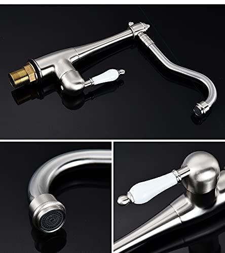 Robinet de cuisine mitigeur sur pont avec pulvérisation rotative flexible