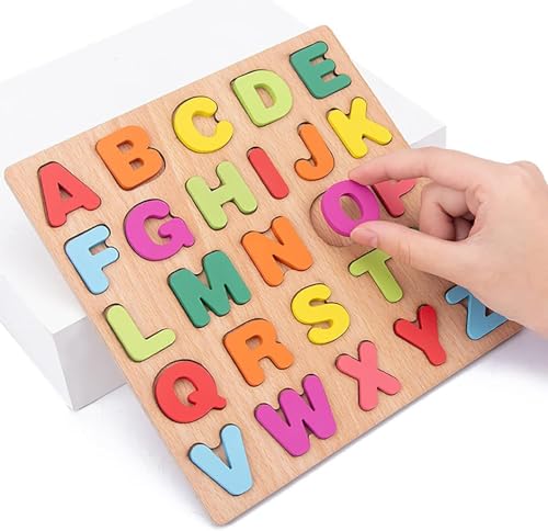 Image of Easymart Wooden Learning Educational ABCD Board for Kids, Activity Toys for Toddlers & Preschoolers | ABCD Puzzle Set | Puzzle Toys for 2 Years Old Boys & Girls (Alphabets, Numbers & Shapes)