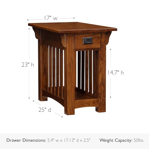 Image of Leick Home Mission End Table, 17 inch, Medium Oak