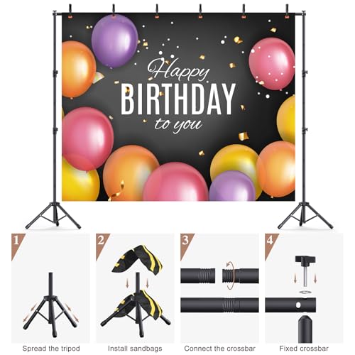Backdrop Stand 10×8ft (W×H) Adjustable Backdrop Support Ground Kit Photography Photo Shoot Backdrop Stand for Parties with Sandbags, Spring Clips, Carrying Bag by Forlogic - Image 9
