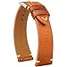 Produktbild Gomvadr Quick Release Lederarmband, Öl Wachs Leder Uhrenarmbänder, Italienische Kalbsleder Uhrenarmbänder Ersatzband für Männer Frauen 16 18 19 20 21 22mm (20mm, Braun/silberne Schnalle/beige Kordel)